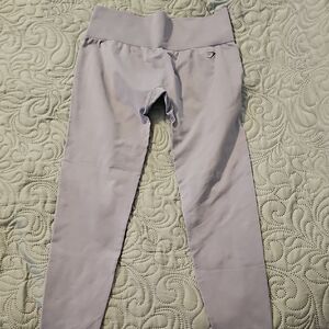 Gymshark Flex Womens Leggings Lavender High Rise Full Length Logo Back Waistband